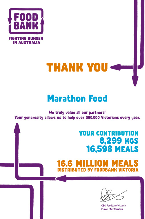 Marathon Foods donations to Foodbank